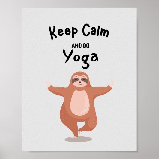 Hou Calm en doe Yoga Funny Poster (Voorkant)