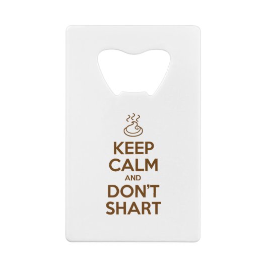 Hou Calm en Don't Shart Creditkaart Flessenopener (Achterkant)