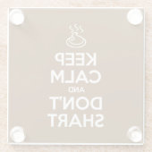 Hou Calm en Don't Shart Glazen Onderzetter (Achterkant)