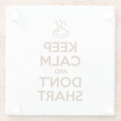 Hou Calm en Don't Shart Glazen Onderzetter (Achterkant)