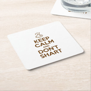 Hou Calm en Don't Shart Kartonnen Onderzetters