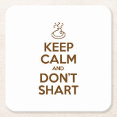 Hou Calm en Don't Shart Kartonnen Onderzetters (Voorkant)