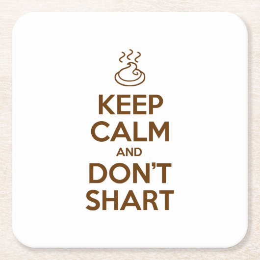 Hou Calm en Don't Shart Kartonnen Onderzetters (Voorkant)