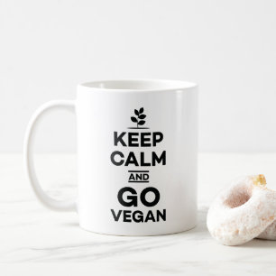 Hou Calm en ga op Plant gebaseerd op Vegan . Koffiemok
