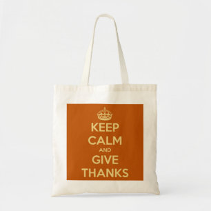 Hou Calm en geef Bedankt Harvest Pumpkin Tote Bag