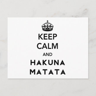 Hou Calm en Hakuna Matata Briefkaart