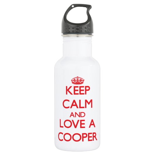 Hou Calm en hou van een Cooper Waterfles (Voorkant)