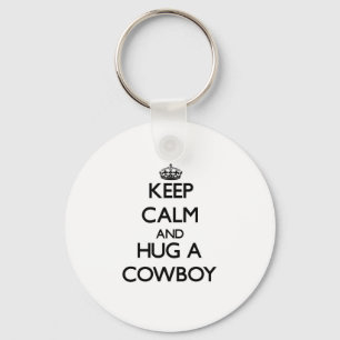 Hou Calm en Hug een Cowboy Sleutelhanger