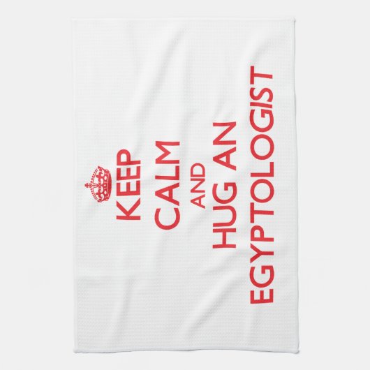 Hou Calm en Hug een Egyptoloog Theedoek (Verticaal)