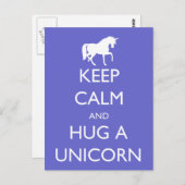 Hou Calm en Hug een Unicorn Briefkaart (Voorkant / Achterkant)