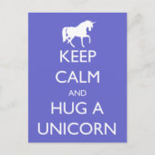 Hou Calm en Hug een Unicorn Briefkaart (Voorkant)