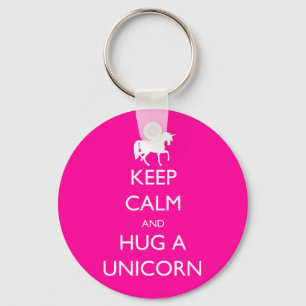 Hou Calm en Hug een Unicorn Sleutelhanger