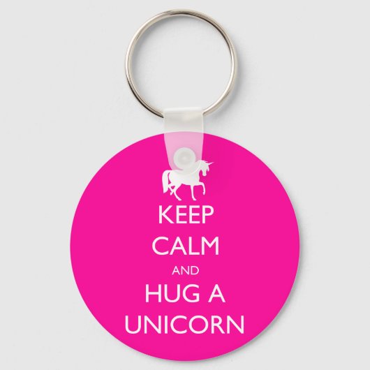 Hou Calm en Hug een Unicorn Sleutelhanger (Voorkant)