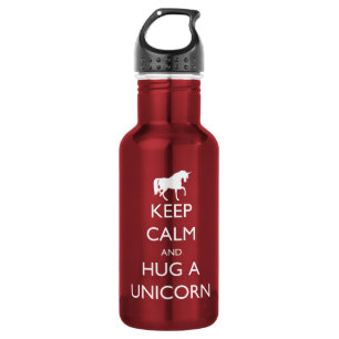 Hou Calm en Hug een Unicorn Waterfles