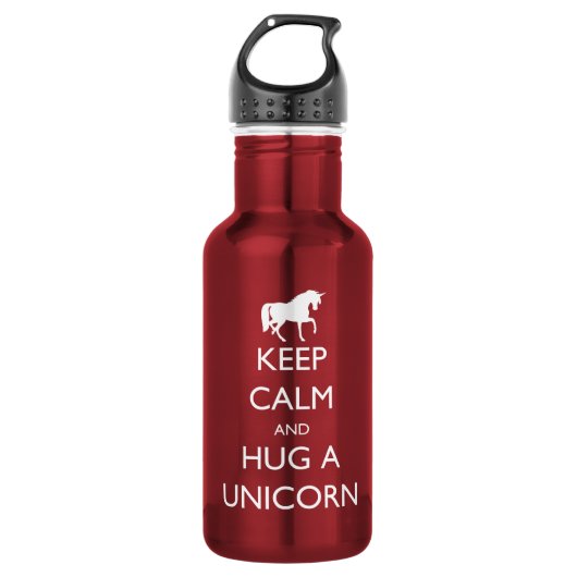 Hou Calm en Hug een Unicorn Waterfles (Voorkant)