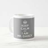 Hou Calm en ik ben Mr Darcy - Grey Koffiemok (Voorkant links)