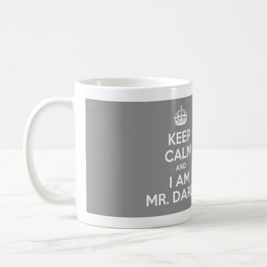 Hou Calm en ik ben Mr Darcy - Grey Koffiemok (Links)