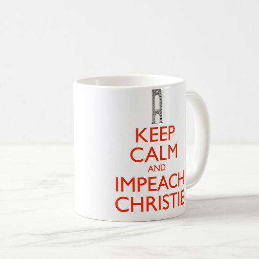 Hou Calm en Impeach Christie Koffiemok (Voorkant rechts)