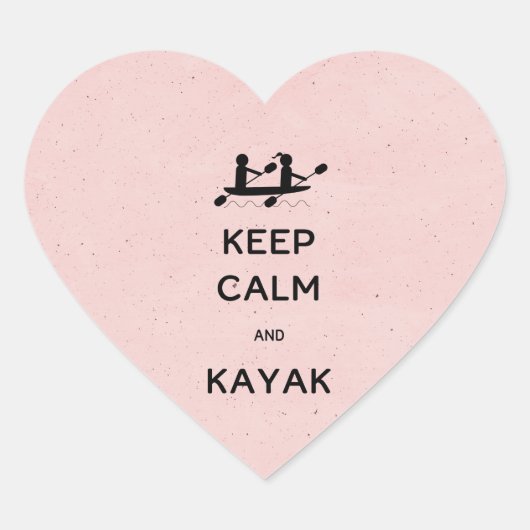 Hou Calm en Kayak bij mij Hart Sticker (Voorkant)