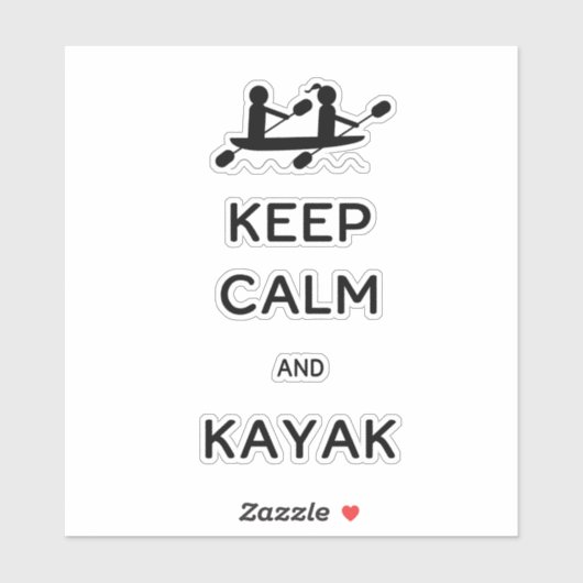 Hou Calm en Kayak bij mij Sticker (Vel)
