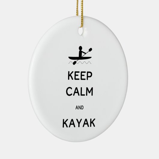 Hou Calm en Kayak met Jaar Keramisch Ornament (Rechts)
