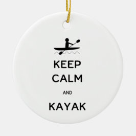 Hou Calm en Kayak met Jaar Keramisch Ornament