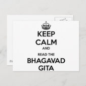 Hou Calm en lees de Bhagavad Gita Briefkaart (Voorkant / Achterkant)