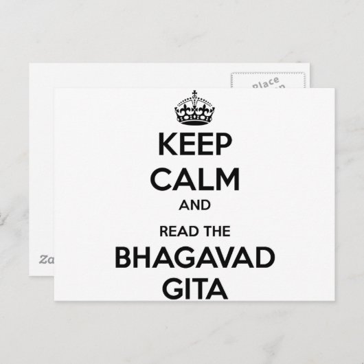 Hou Calm en lees de Bhagavad Gita Briefkaart (Voorkant / Achterkant)