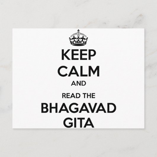 Hou Calm en lees de Bhagavad Gita Briefkaart (Voorkant)