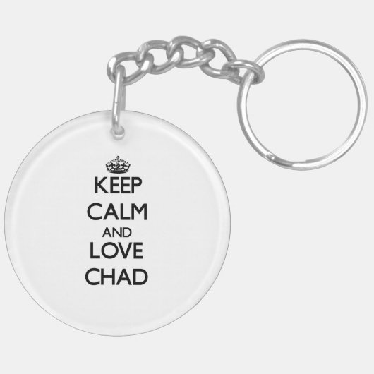 Hou Calm en Love Chad Sleutelhanger (Achterkant Links)