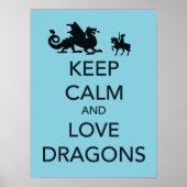 Hou Calm en Love Dragons fijn poster (Voorkant)
