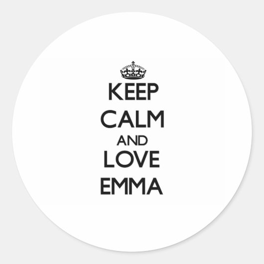 Hou Calm en Love Emma Ronde Sticker (Voorkant)