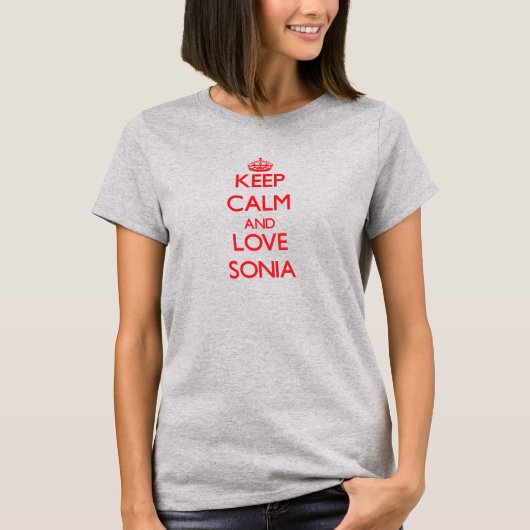Hou Calm en Love Sonia T-shirt (Voorkant)