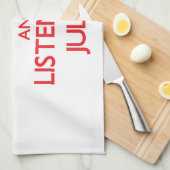 Hou Calm en luister naar Julia Theedoek (Quarter Fold)