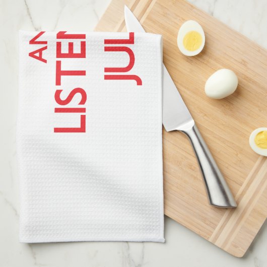 Hou Calm en luister naar Julia Theedoek (Quarter Fold)