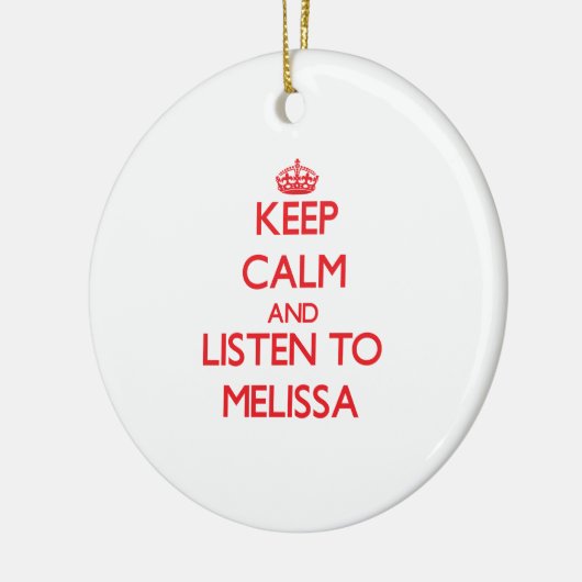 Hou Calm en luister naar Melissa Keramisch Ornament (Links)