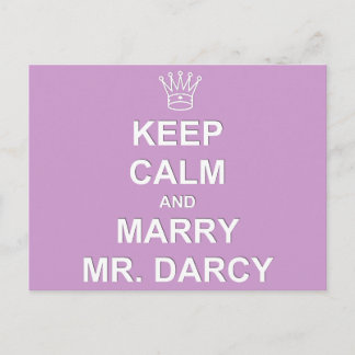 Hou Calm en Marry Mr Darcy - Briefkaart - Lila