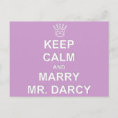 Hou Calm en Marry Mr Darcy - Briefkaart - Lila (Voorkant)