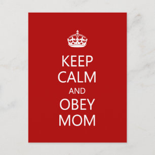 Hou Calm en Obey mama Briefkaart