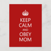 Hou Calm en Obey mama Briefkaart (Voorkant)