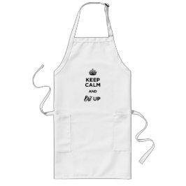 Hou Calm en olie omhoog Apron! Lang Schort