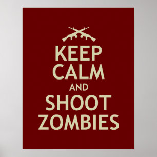 Hou Calm en Shoot Zombies Poster