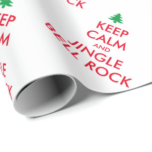 Hou Calm en springstaartje grappig kerstfeest Cadeaupapier
