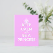 Hou Calm en wees een prinses  Briefkaart (Staand voorkant)