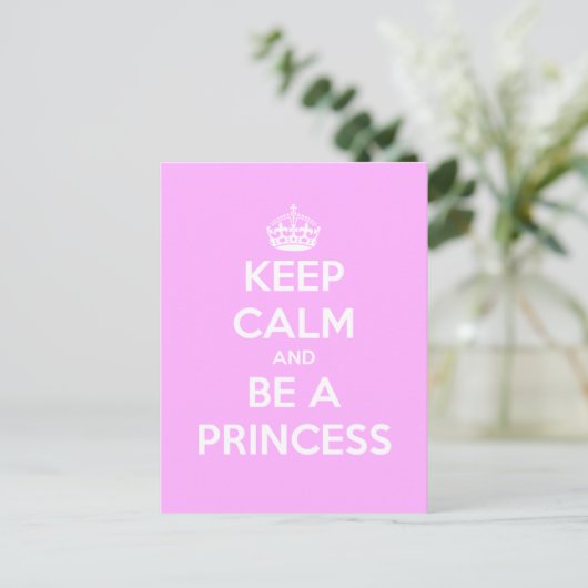 Hou Calm en wees een prinses  Briefkaart (Staand voorkant)