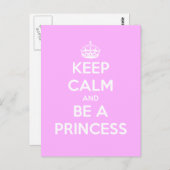 Hou Calm en wees een prinses  Briefkaart (Voorkant / Achterkant)
