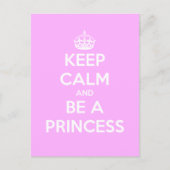 Hou Calm en wees een prinses  Briefkaart (Voorkant)