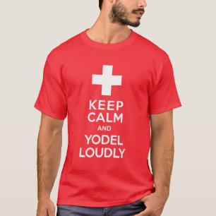 Hou Calm en Yodel Louly Swiss Pride T-shirt