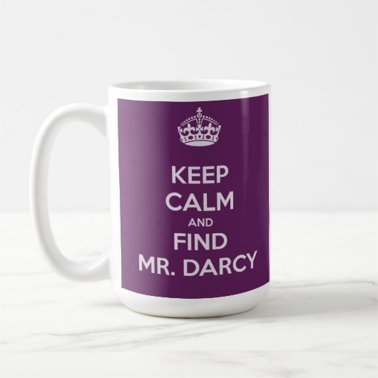 Hou Calm en zoek Mr Darcy Jane Austen Koffiemok (Links)