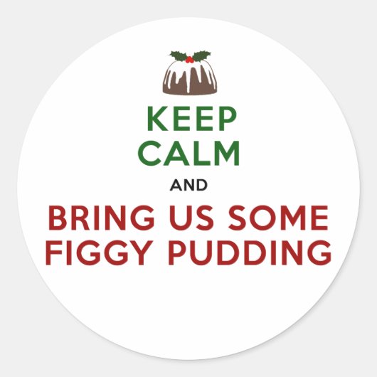 Hou Calm Figgy Pudding Ronde Sticker (Voorkant)